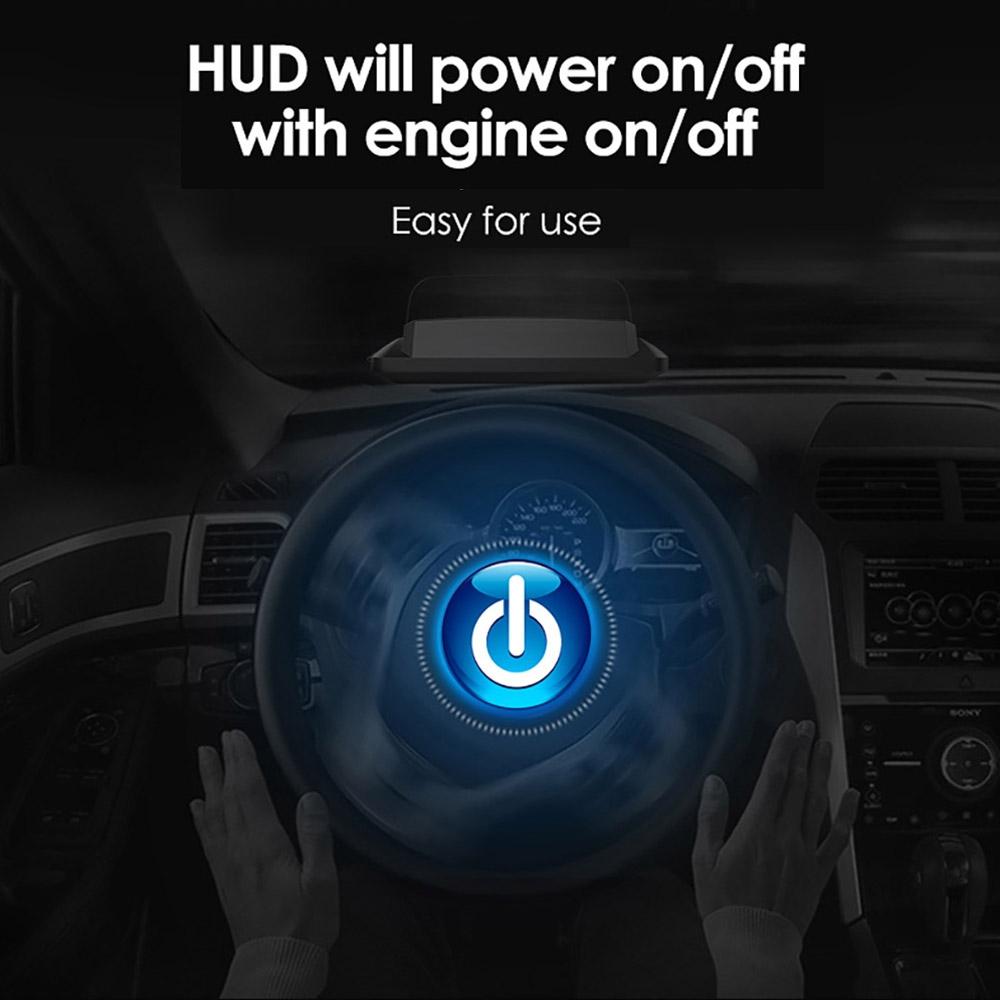 4 Inch Obd Mode Hud Head Up Display For Car Engine Failure Water Temperature Voltage Alarms