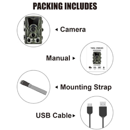 Waterproof Hunting Trail Camera With Night Vision - 8Mp 120 Degree Wide Angle 110 Degree Pir Sensor