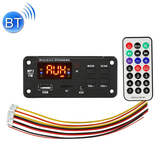 12V Car Bluetooth 5.0 Audio Mp3 Player Board With Remote - Fm Radio Tf Card Usb Aux