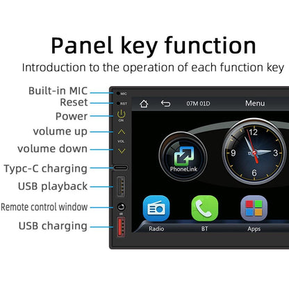 7 Inch Wireless Carplay Mp5 Player - Bluetooth / Reverse / Mobile Internet