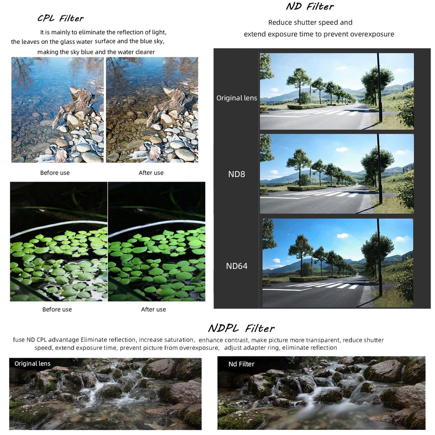 3-in-1 Cpl Nd8 Nd16 Lens Filter for Insta360 Go 2 / 3 Series Cameras - For Insta360 Go 2 / Go 3 Night