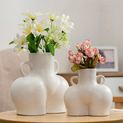 Small Khaki Ceramic Vase for Home Decor and Dried Flower Arrangements