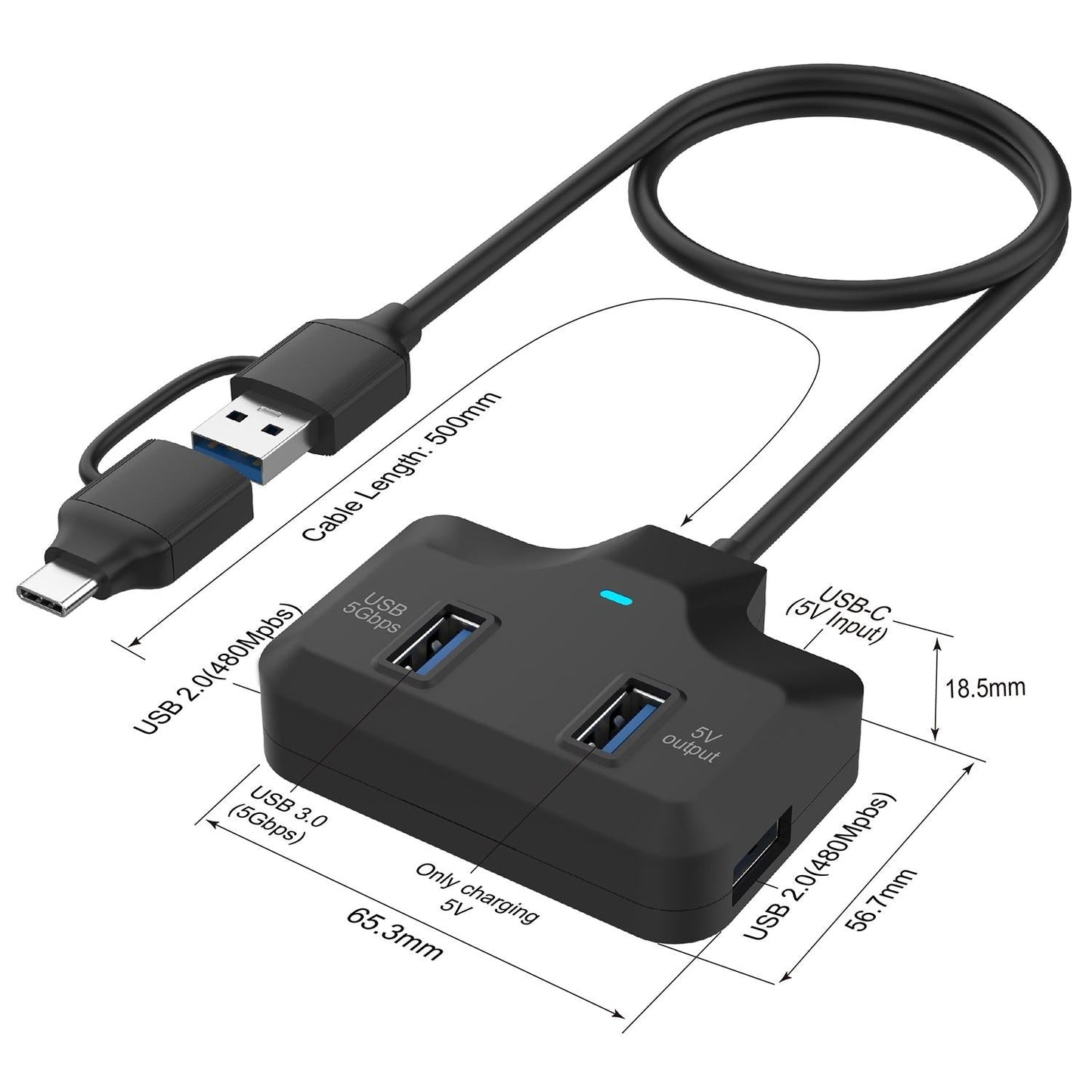 4-In-2 Usb-C / Type-C + Usb3.0 Docking Station