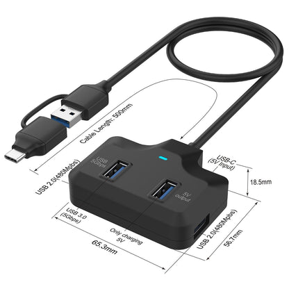 4-In-2 Usb-C / Type-C + Usb3.0 Docking Station