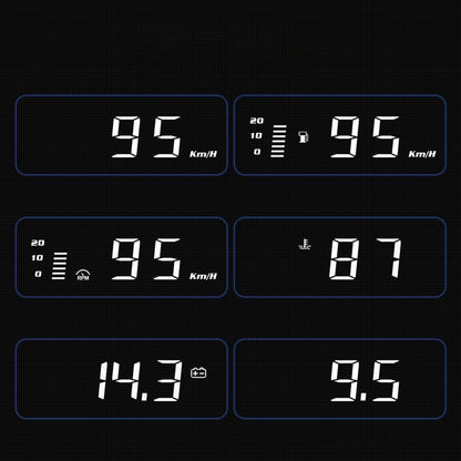 3.7 Inch Car Obd Hud Display Water & Voltage Alarm