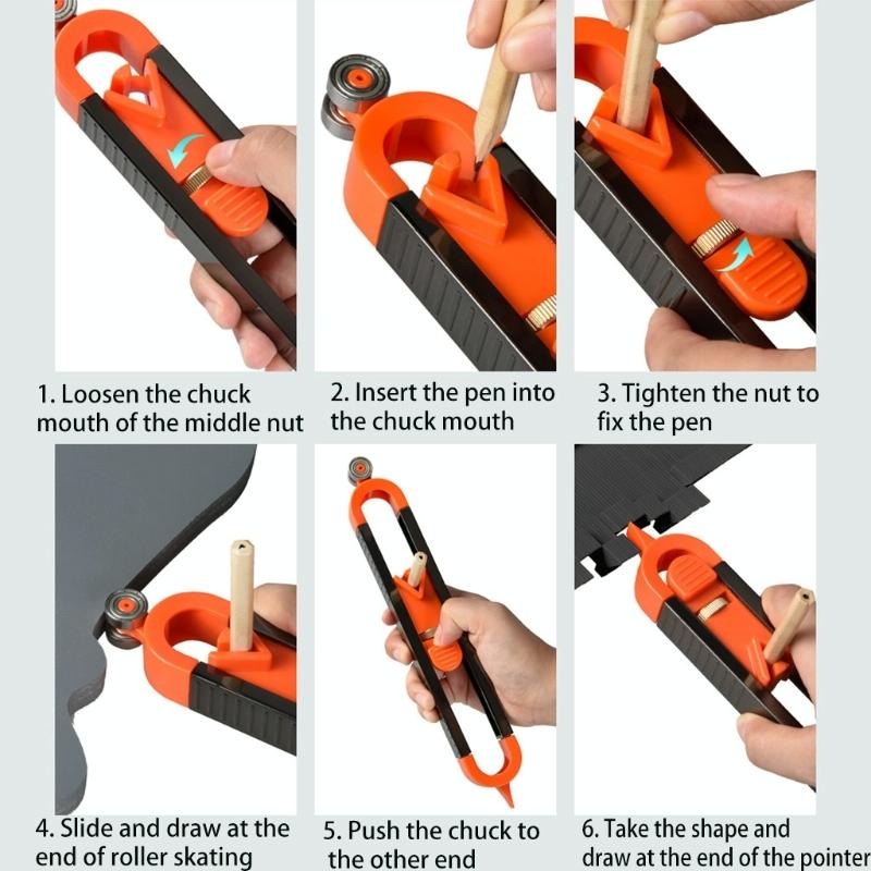 Locking Contour Gauge for Precise Profile Scribing