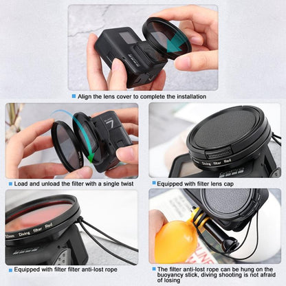 52mm Professional Filter Set for Gopro Hero 7 / 6 / 5 with Adapter and Lens Cap