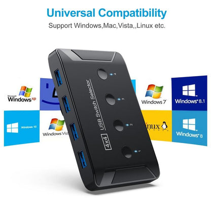 4-Port Usb3.0 Printer Switcher Hub