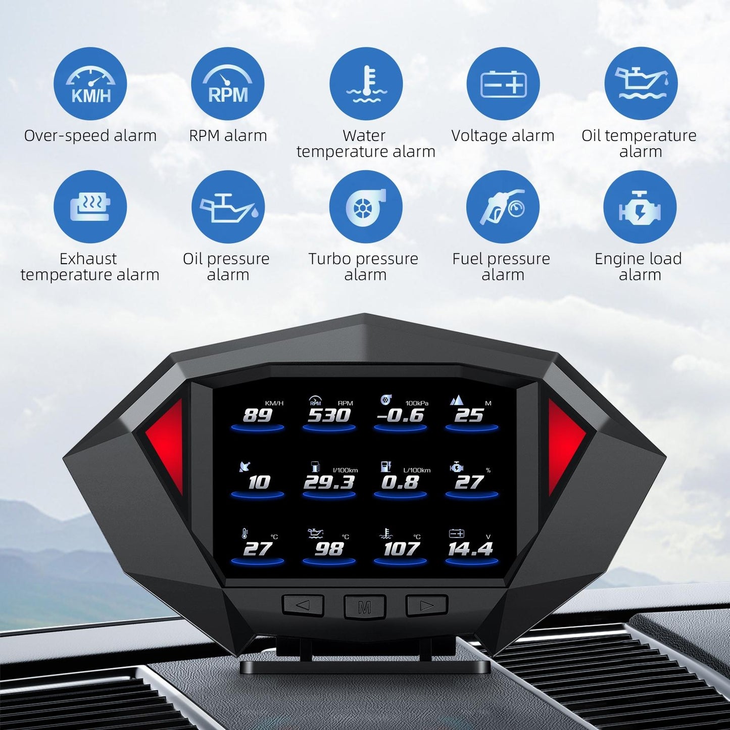 Smart Car Obd2 Gps Hud Speedometer 3.5 Inch Display