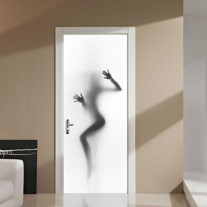 2-piece Diy 3d Door Sticker Set for Creative Home Decor