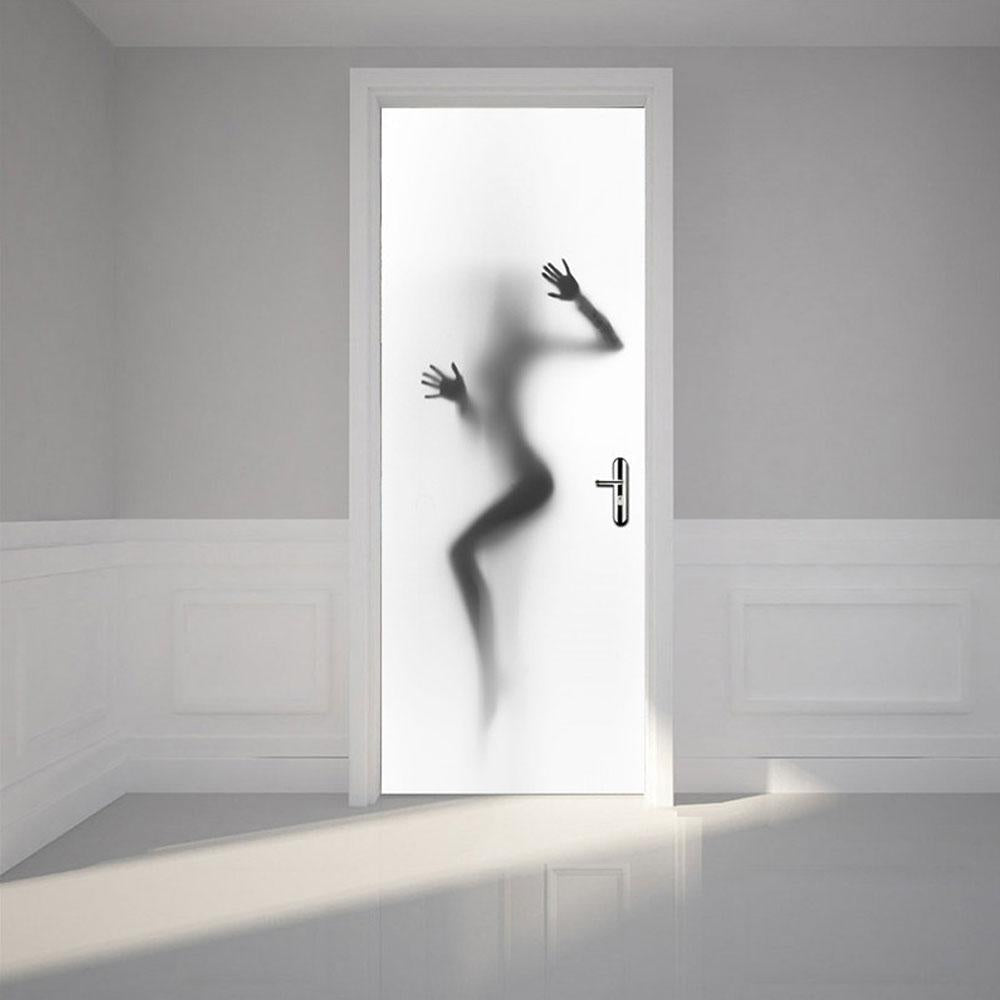 2-piece Diy 3d Door Sticker Set for Creative Home Decor