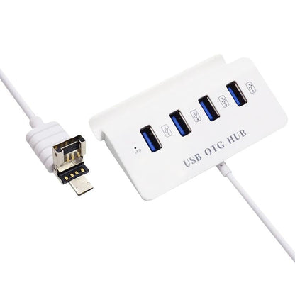 4-In-1 Micro Usb / Usb To 4 Usb 2.0 Otg Docking Station With Stand