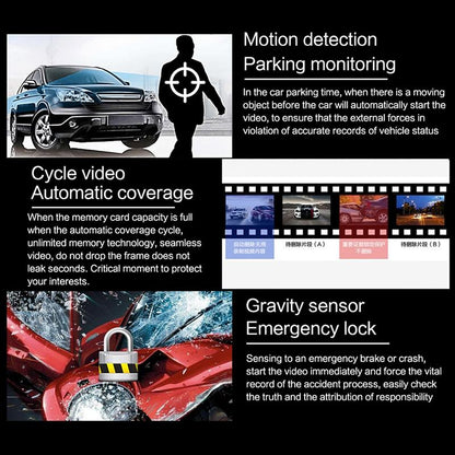 1080p Hd Dual Record Night Vision Driving Recorder - 4 Inch