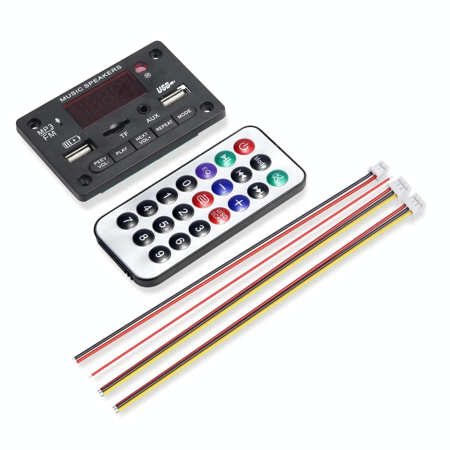 12V Car Mp3 Player Board With Fm Radio Usb Bluetooth Remote Recording