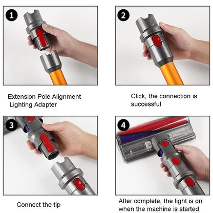 Universal Vacuum Suction Head Adapter with Led Light