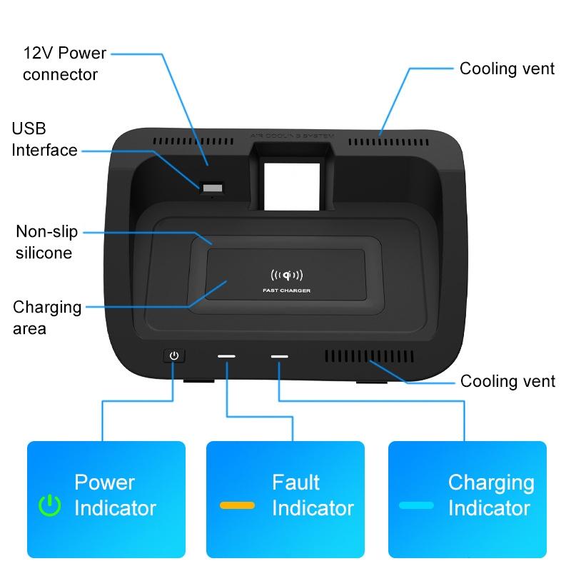 10w Qi Wireless Charger for Toyota Rav4 2020-2021