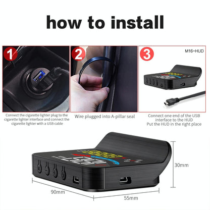Universal Car Hud Gps Speed Meter With Voltage Display