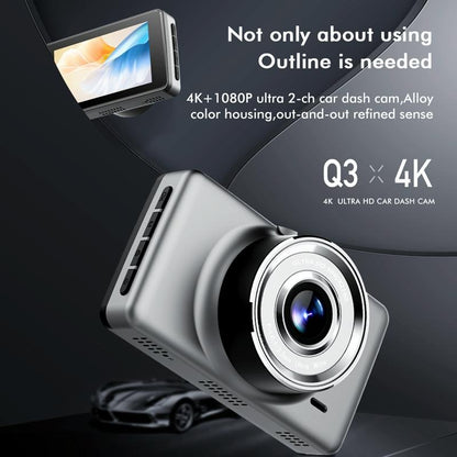 4k Dual Record Driving Recorder with Wifi and Night Vision