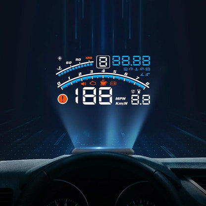 5.5 Inch Obd Hud Head Up Display Speed Alarm Shift Reminder Time Display