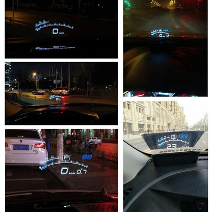 5.5 Inch Obd Hud Head Up Display Speed Alarm Shift Reminder Time Display