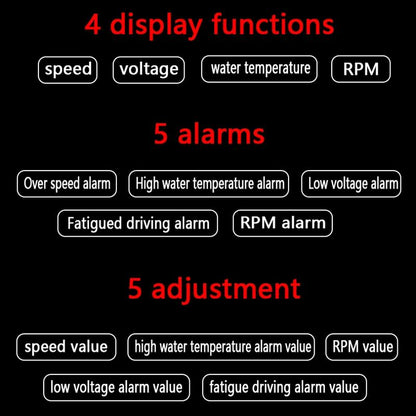 3.5 Inch Vehicle Head Up Display Car Speed Engine Revs Water Temp Voltage