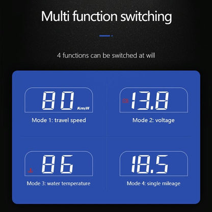 3.7 Inch Car Obd Hud Engine Failure Water Temp & Voltage Alarms