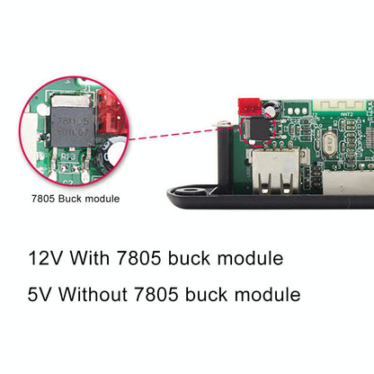 12V Car Audio Bluetooth Mp3 Decoder Board - Fm Radio Tf Usb Aux