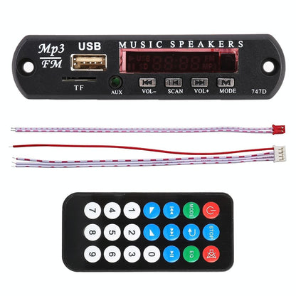 12V Car Audio Bluetooth Mp3 Decoder Board - Fm Radio Tf Usb Aux
