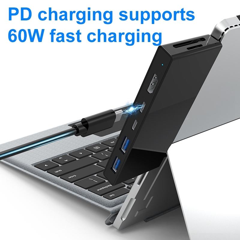 Multi-Port Hub Adapter Rj45 Hdmi Usb 3.0 Type-C X 2