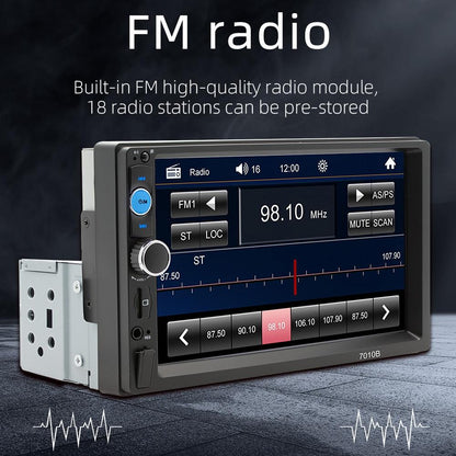 Touch Screen Mp5 Player With Bluetooth & Rear View - Universal Fit