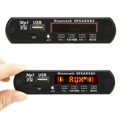 12V Car Mp3 Player Board With Fm Radio Bluetooth Recording Power Amp Remote - Usb / Tf / Aux
