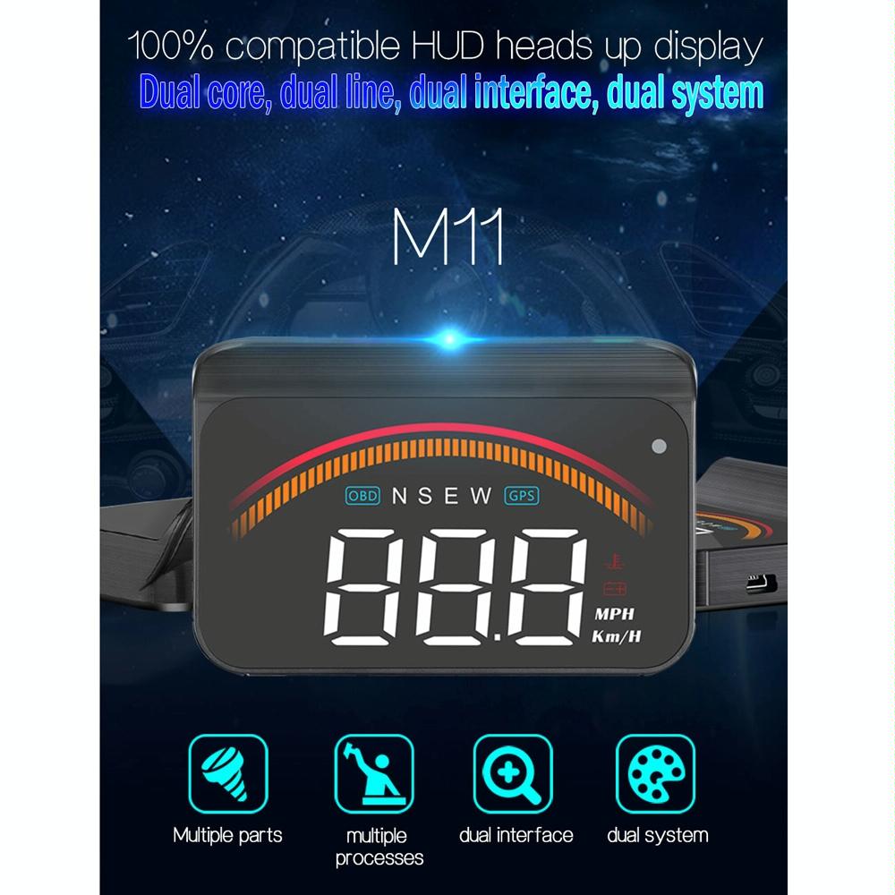 Car Obd2 + Gps Head Up Display Speed & Temperature Alarm