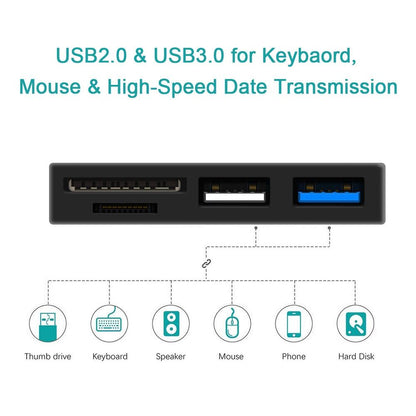 Usb 3.0 + 2.0 + Micro Usb Hub For Surface Go 2 Tf & Sd Card Slots