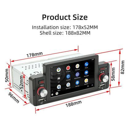 5 Inch Car Mp5 Inch Player W / Wireless Phone Mirror Link & Steering Wheel Control