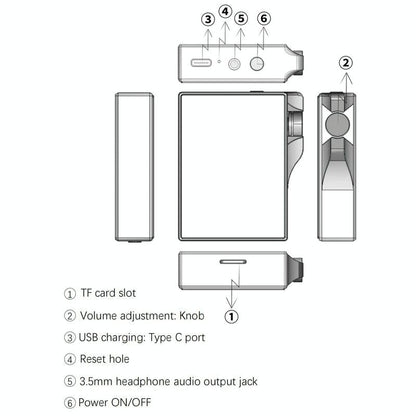 32Gb Hifi Dsd256 Music Player Gray