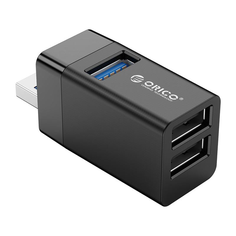 3-In-1 Usb Mini Hub Adapter For Multiple Devices - Black