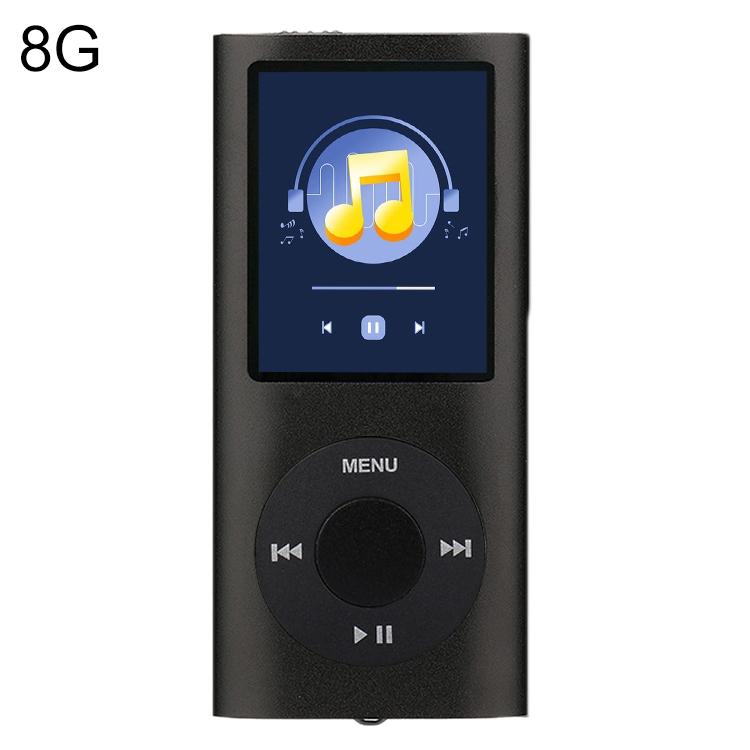 1.8 Inch Metal Mp4 Player + 16G Tf Card + Earphone + Cable - Black - With 8G Tf Card+Earphone+Cable