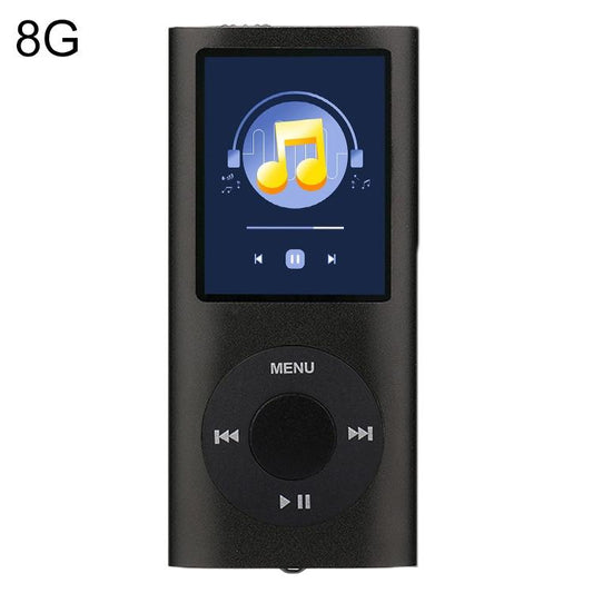 1.8 Inch Metal Mp4 Player + 16G Tf Card + Earphone + Cable - Black - With 8G Tf Card+Earphone+Cable