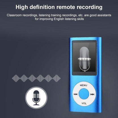 1.8 Inch Metal Mp4 Player + 16G Tf Card + Earphone + Cable - Black - With 8G Tf Card+Earphone+Cable
