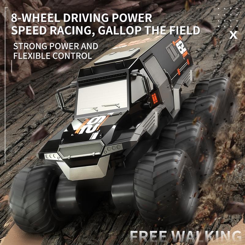 Amphibious Rc Vehicle with Eight Wheels - Black