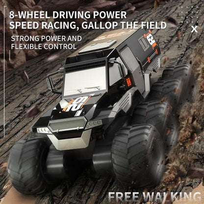 Amphibious Rc Vehicle with Eight Wheels - Black