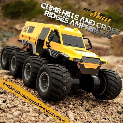 Amphibious Rc Vehicle with Eight Wheels - Black