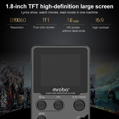 1.8 Inch Hifi Mp3 Player High Sound Quality 8Gb Memory Tf / Fm / E Book Grey