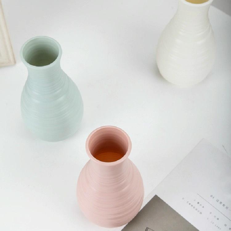 Creative Desktop Flower Vase - Modern Plastic Decoration - Milk White