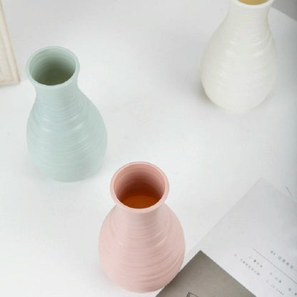 Creative Desktop Flower Vase - Modern Plastic Decoration - Milk White