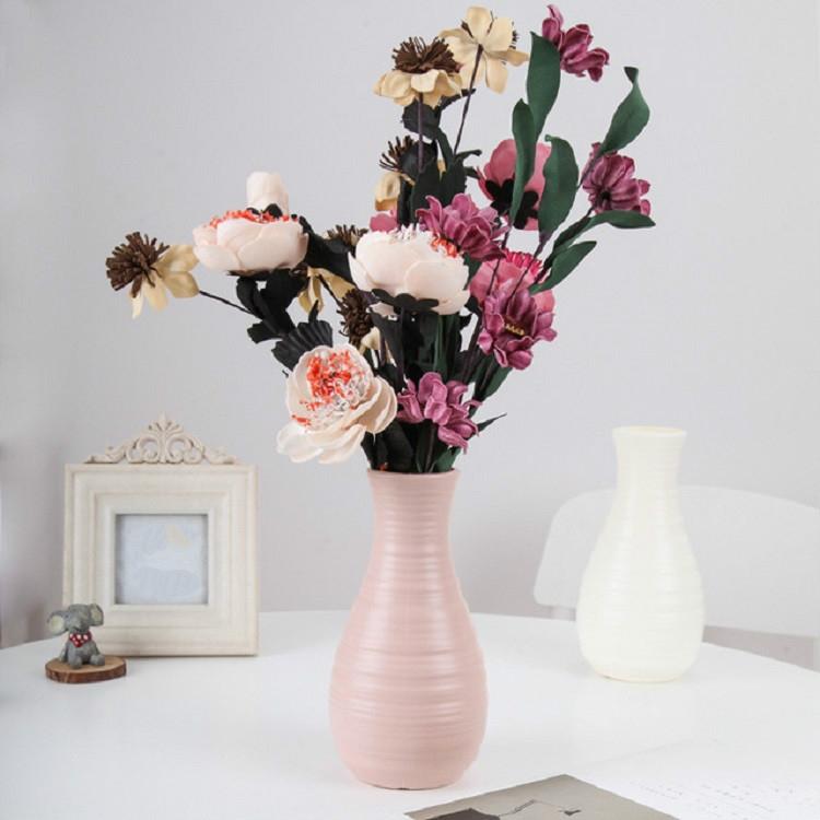 Creative Desktop Flower Vase - Modern Plastic Decoration - Milk White