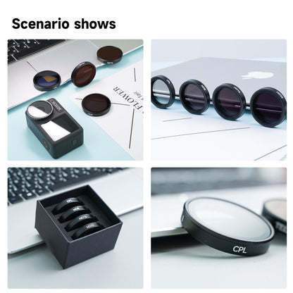 Aluminum Alloy Cpl Filter Set for Dji Action 3 / 4 Lens