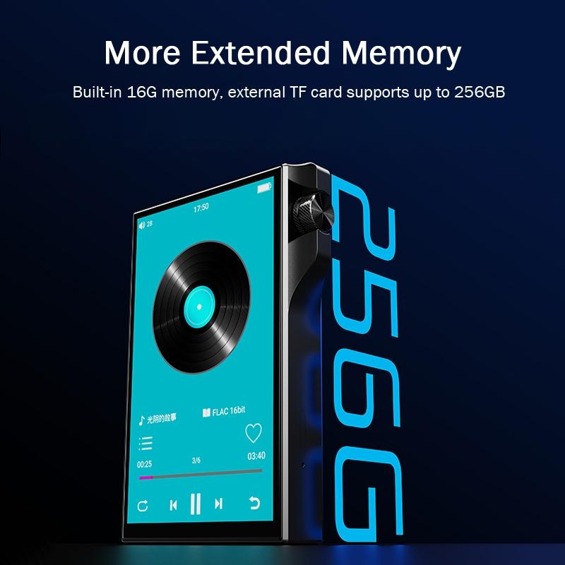 High Res 4.0 InchTouch Mp3 Player 16Gb Memory Black