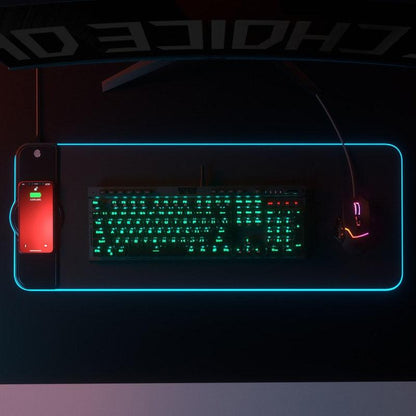 Wireless Charging Rgb Mouse Pad - Black