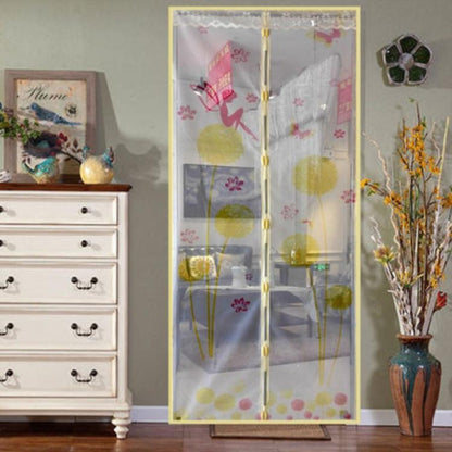 90x210cm Magnetic Summer Mosquito Screen Door Curtain - Coffee